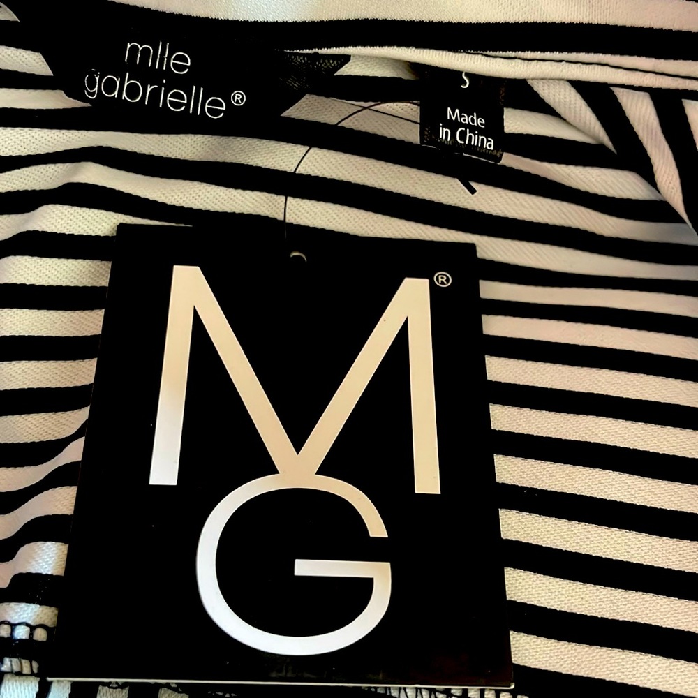 Mlle Gabrielle striped white and black dress size S new with tag maxi dress